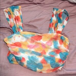 SHEIN Colorful Brushstroke Crop Top